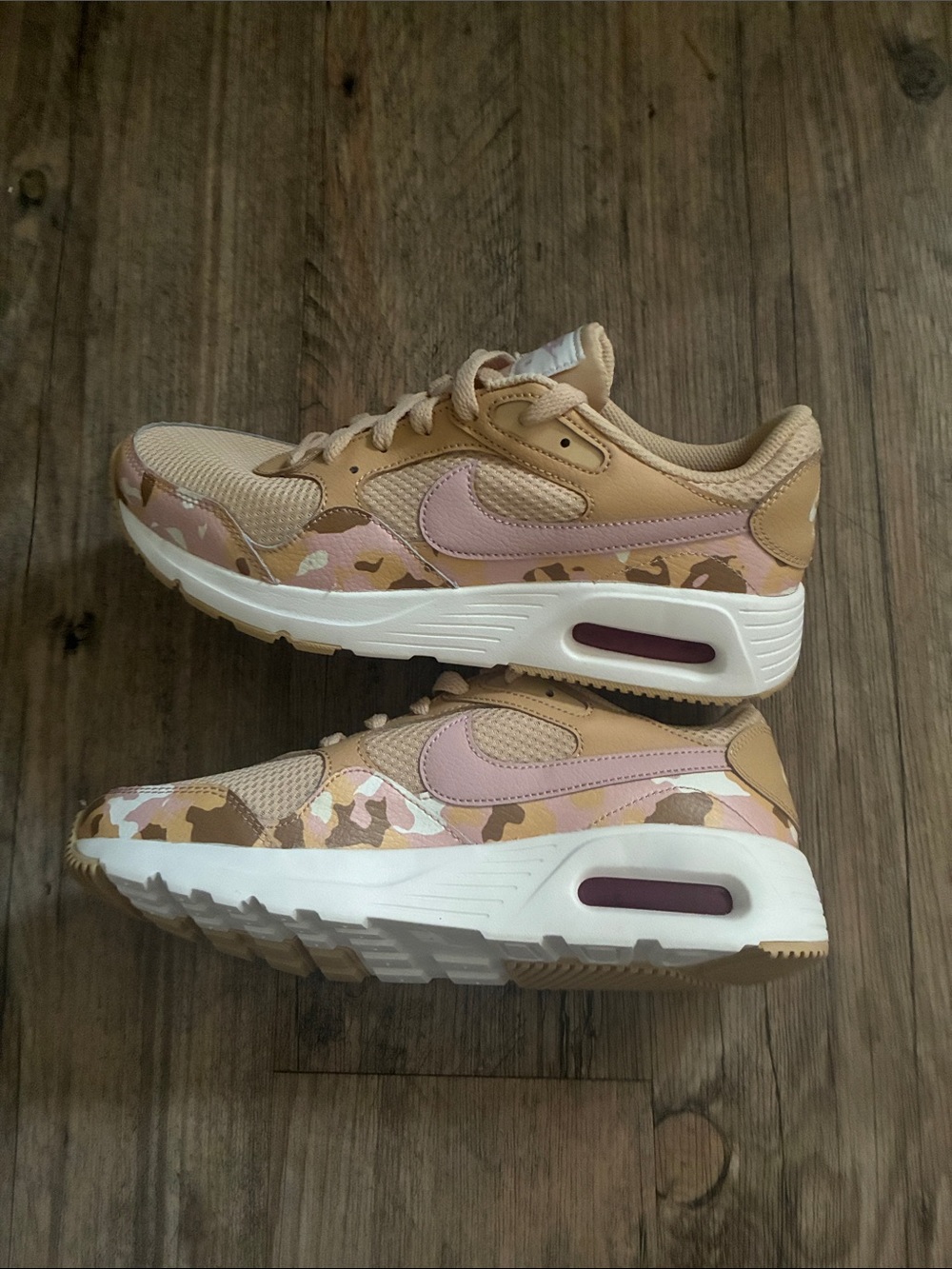 Nike Women’s Sneakers - Beige with Pink Accents - Picture 4 of 5